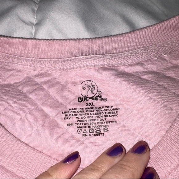 Buc-ee's Women's Pullover Sweatshirt Top Pink Quilted 3XL - Picture 4 of 7